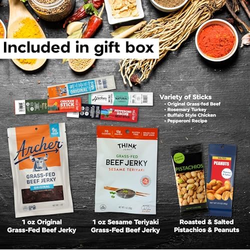 Manly Munch Box Jerky Gift Box – High Protein Beef & Turkey Jerky Variety Pack, Snack Gift for Men, Dad, Husband, Grandpa or Boyfriend – Savory Snack Gift Set for Him - Image 3