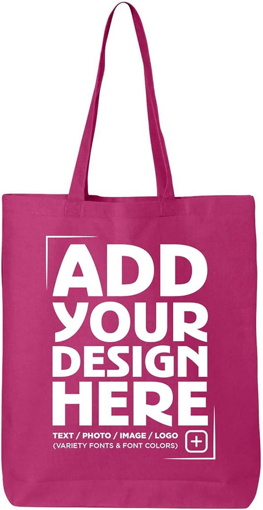 shop4ever Personalized Custom Design Your Own Eco Cotton Tote Reusable Shopping Bag Customizable Gift