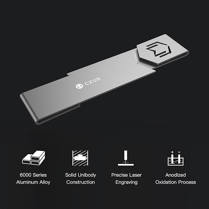 CJ Tech Metal Bookmark, Stylish Bookmarks, Teacher Valentine Gift, Unique Gift for Women, Men, Readers, Light&Durable Reward Bookmark with ANODIZING Technology, SuperGrip U-Shape Design-Black