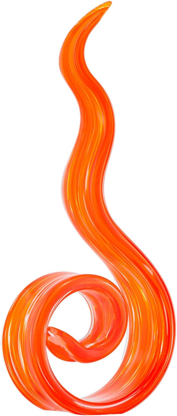 11.4" Tall Hand-Blown Glass Sculpture Murano-Style Sculpture Art Ornament Statue Figurines Home Decor Accent Piece Coastal Ocean Nautical Home Decor,Shelf,TV Stand,Tabletop Centerpieces,Wonderful Gift