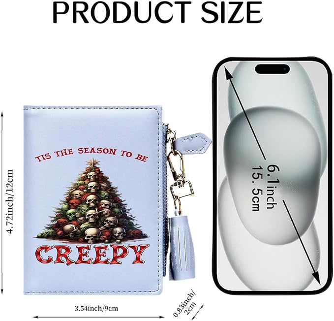 GEEAD Custom Design Small Wallets for Women Bifold Slim Coin Purse Zipper ID Card Holder for Christmas