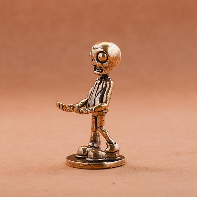 Brass Animals Figurine Decorative,Solid Copper Decorations,Metal Statue,Zombie Figurines,Small Halloween Decorations, Spooky Brass Zombie Statues for Holiday & Desktop Display