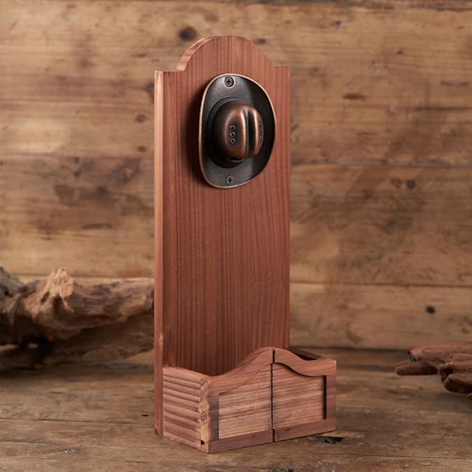 Western Cowboy Hat Bottle Opener, Vintage Wooden Wall Mounted Bottle Opener，Ideal Gift for Men and Beer Lovers, Use as Bar Decoration.