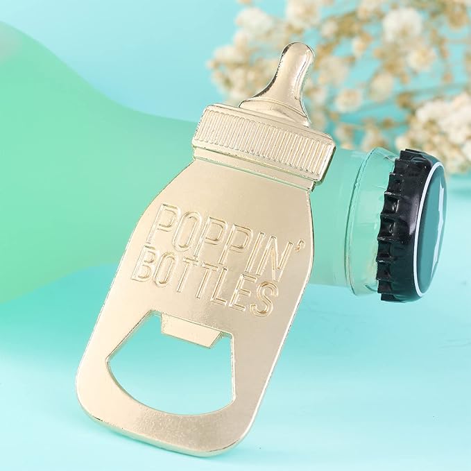 24 pcs Bottle Opener Baby Shower Favors for Guests, Poppin Bottle Openers for Baby Shower Favors,Gifts,Decorations and Souvenirs,Baby Shower Souvenirs Party Supplies Decoration (Baby Blue, 24)