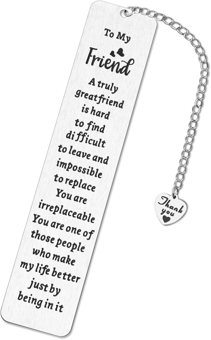 Book Lovers Gifts, Kaluofan Gifts for Book Lovers with Thank You Chain, Bookmark Gifts for Best Friend, Back to School Coming of Age Gifts, Graduation Gifts, Christmas Stocking Stuffers for Teens