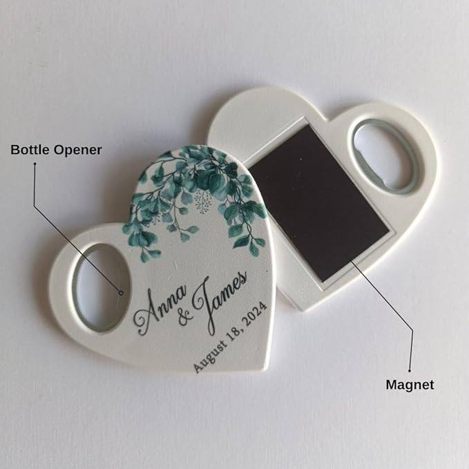 50 Pcs Wedding Favors for Guests,Hearts Shape Bottle Opener, Personalized Party Favors in Bulk, Wedding Favor Guest