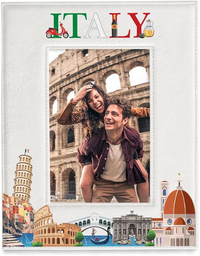 KATE POSH Italy Picture Frame, Family Vacation in Italy, Wedding Gift, Honeymoon Gift (5x7-Vertical)