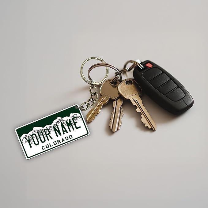 License Plate Keychain - Personalized - All States Multicolor
