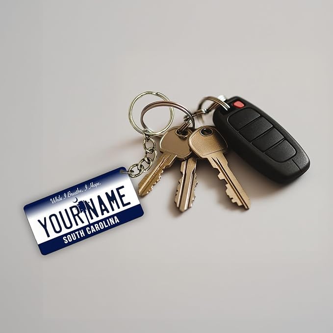 License Plate Keychain - Personalized - All States Multicolor