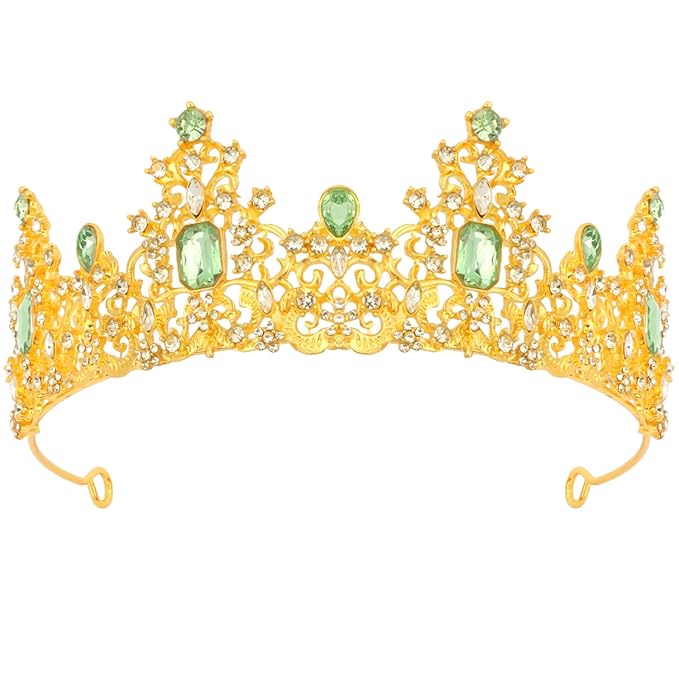 Didder Green Gold Princess Tiaras and Crowns for Women and Girls Birthday Tiara Crown Halloween Costume Party Prom