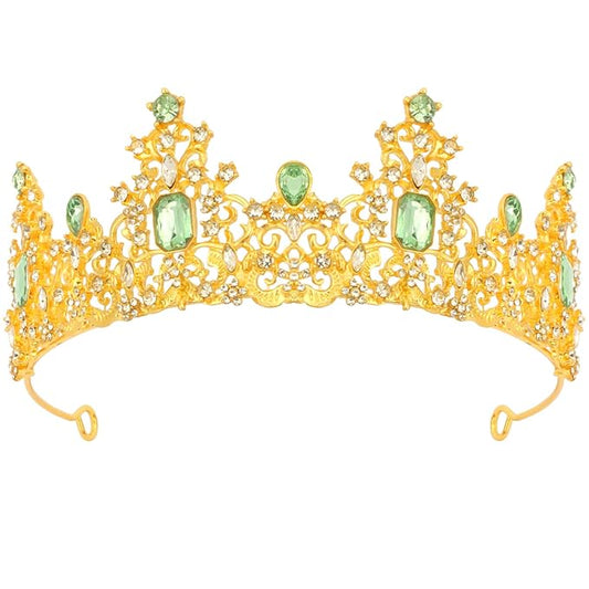 Didder Green Gold Princess Tiaras and Crowns for Women and Girls Birthday Tiara Crown Halloween Costume Party Prom