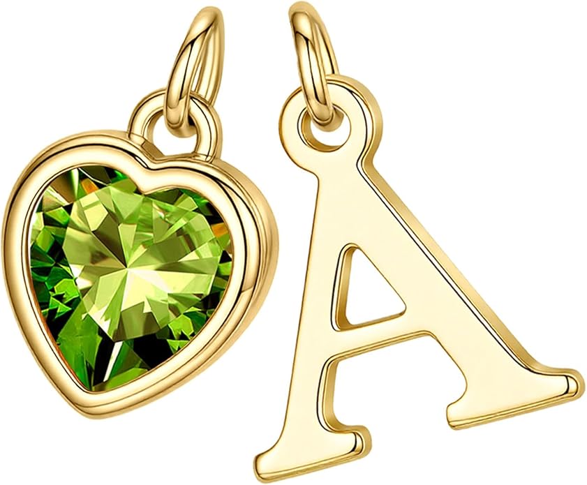 Turandoss Valentines Day Gifts for Her Trendy, Dainty 14K Gold Plated Initial A-Z Heart Birthstone Pendant Necklace Personalized Bridesmaid Birthday Valentines Jewelry Gifts for Women Girls