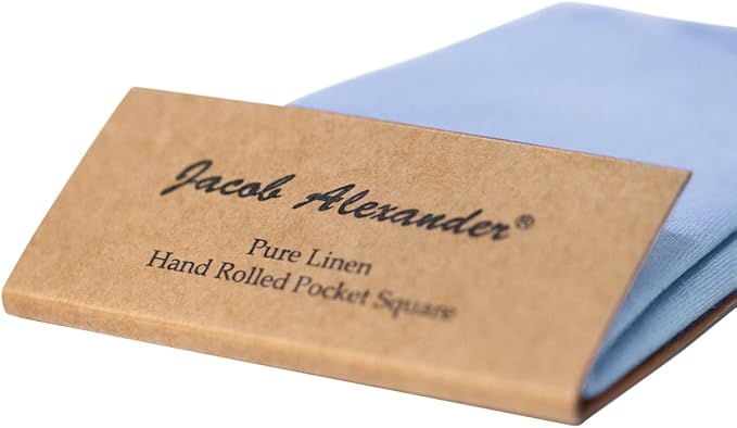 Jacob Alexander Linen Handrolled 15" x 15" Pocket Square Hanky
