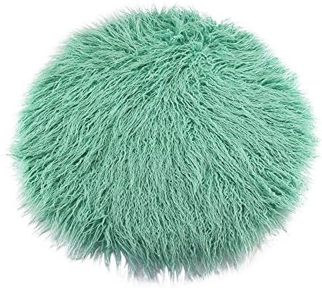Newborn Photo Props Faux Fur Round 23.6 inch Soft Baby Boy Girl Photo Blanket Studio Photo Mat (Mint) by DJDONJUDY