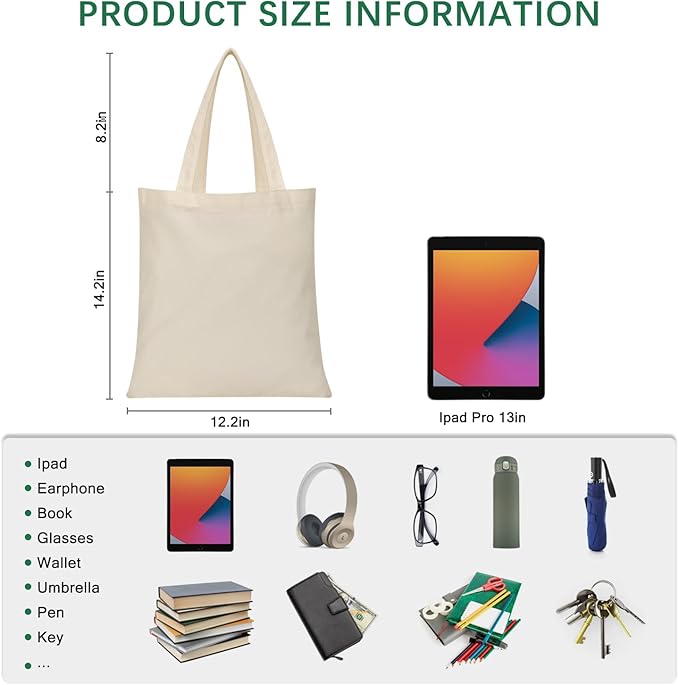 OKBA 10 pcs Sublimation Tote Bags,polyester tote bags for sublimation,DIY customization blank canvas tote bags12.2 * 14.2 in