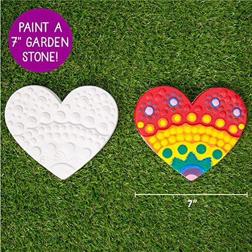 Creative Roots Mosaic Heart Stepping Stone, Includes 7-Inch Ceramic Stepping Stone & 6 Vibrant Paints, Mosaic Stepping Stone Kit, Paint Your Own, DIY Stepping Stone Kit for Kids Ages 8+ - Image 5
