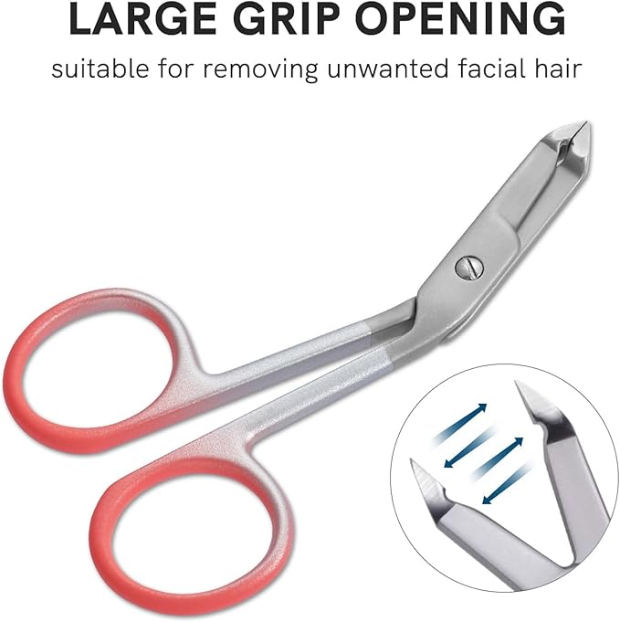 Professional Scissor Tweezer - Premium Quality Stainless Steel Tweezers with Handles, Larger Grabbing Surface Area, Precision Eyebrow Tweezers for Women and Men Facial Hair
