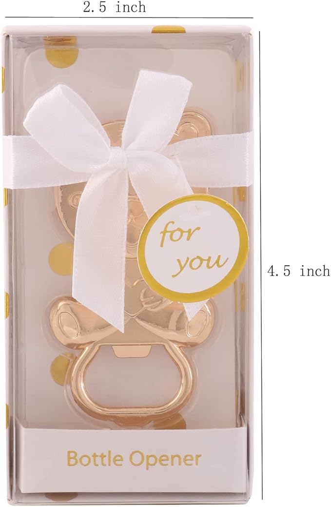 24 pcs Baby Shower Favors for Guest Bear Bottle Opener Baby Shower Keepsake Baby Shower Return Gift for Guest Baby Shower Souvenir for Boy or Girl Baby Shower Decorations (White bear)
