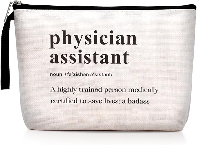 Physician Assistant Noun Physician Assistant Gifts Makeup Bag for Women Doctor Medical Student Cosmetic Bag Doctors Kit Zipper Pouch Bag Travel Bag for Graduation Birthday Christmas New Year's Day