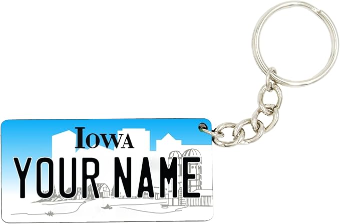 License Plate Keychain - Personalized - All States Multicolor