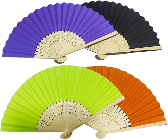 Paper Hand Fans, 8.3 Inch Foldable Handheld Fans for Wedding Favors, Party Decorations, Bridal Shower, Baby Shower, Summer Cooling, (Color 60pcs)