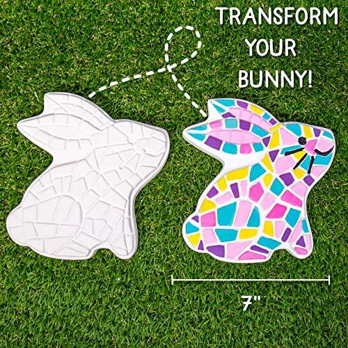 Creative Roots Paint Your Own Bunny Garden Stone, Craft Kits, Stepping Stones Kit for Kids, Ceramics to Paint, Ages 6+ - Image 4