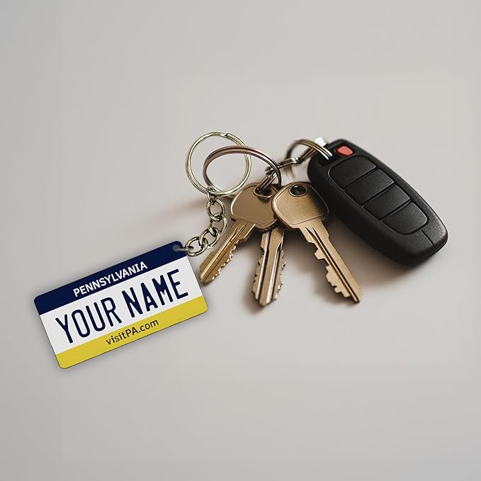 License Plate Keychain - Personalized - All States Multicolor