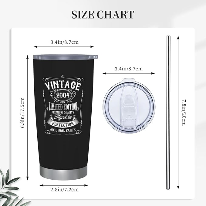 21st Birthday Gifts for Him/Men/Boys/Son/Boyfriend, Gift for 21 Year Old Male, 21 Year Old Birthday Gifts for Him Tumbler 20oz Coffee Cup Stainless Steel Travel Mugs