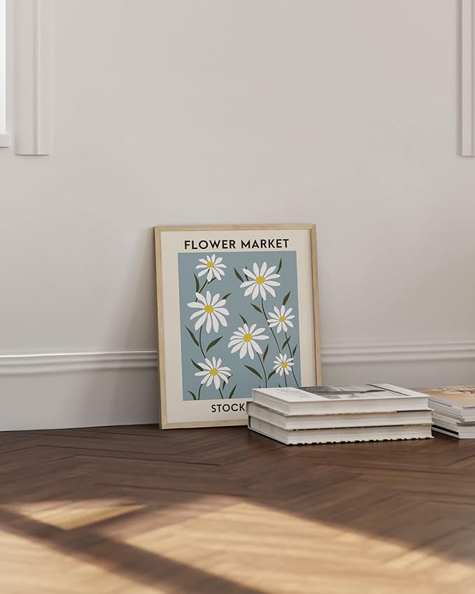 HAUS AND HUES Flower Market Poster – Danish Pastel Wall Art, Floral Prints, Aesthetic Flower Decor, Vintage Botanical Artwork (Unframed, 16x20)