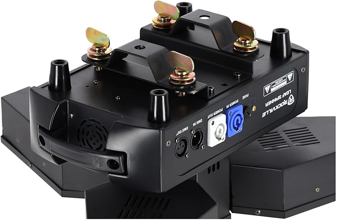 Rockville Leaf Spinner 250W 3-in-1 Rotating DJ Stage Light with Retro Amber RGBW LEDs and 26-Channel DMX Control