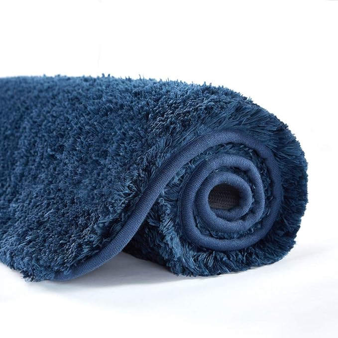 Suchtale Large Bathroom Rug Extra Soft and Absorbent Shaggy Mat (24 x 40, Navy) Machine Washable Microfiber, Non Slip, Luxury Floor Mat With Rubber Back