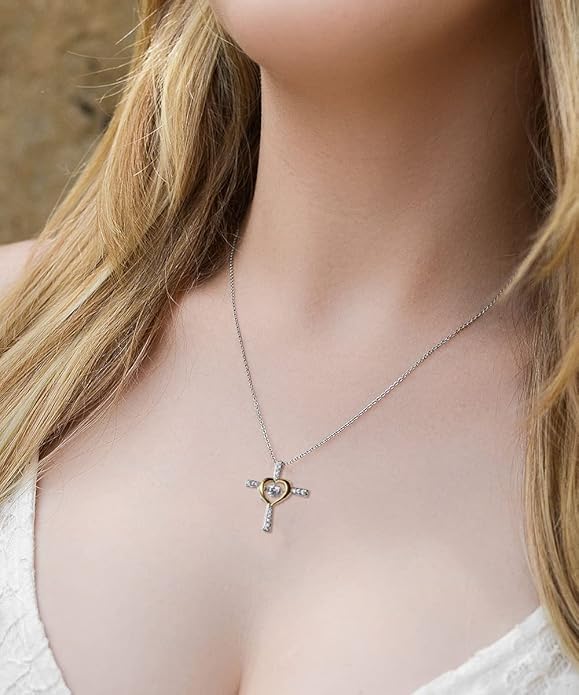 Mother of the Groom Gifts from Bride (.925) Stirling Silver Cross Necklace, Gift for Moms on Wedding Day Card and Jewelry, Mother in Law Wedding Gift from Bride
