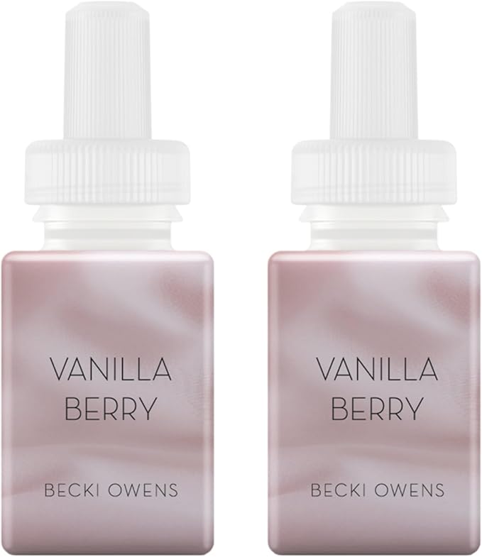Pura & Becki Owens Home Scent Refill - Smart Home Air Diffuser - Up to 120-Hours of Luxury Fragrance per Refill - Home Essential - Clean & Safe Diffuser Fragrance - 2 Pack, Vanilla Berry