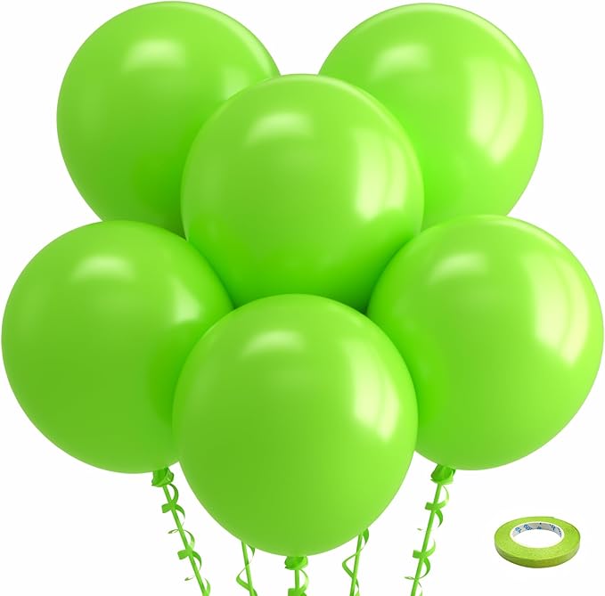 Bezente Lime Green Balloons 18 Inch- 30 Pack Large Thick Green Balloons Big Round Light Green Latex Balloons for Birthday Bridal Shower Dinosaur Jungle Party Decoration