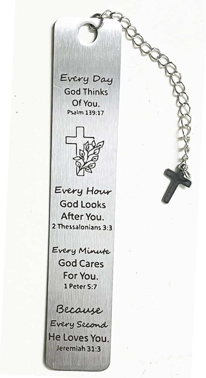 Christian Bookmark Gifts for Women Girls Boys, Inspirational Religious Book Mark Markers Faith (Every Day God Thinks of You)