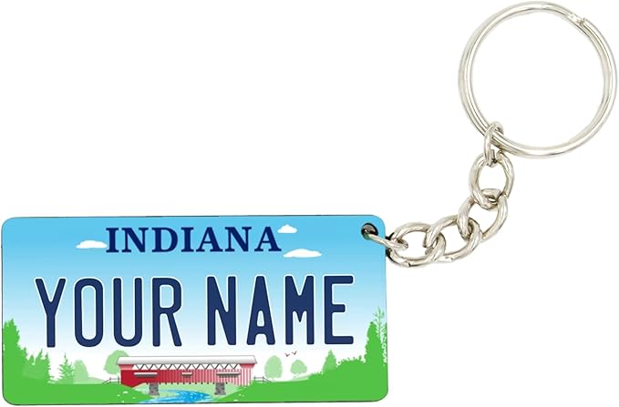 License Plate Keychain - Personalized - All States Multicolor