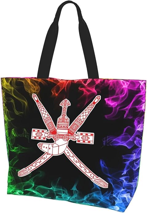 Oman National Emblem Large Reusable Eco-friendly Shopping Bags Portable Storage Handbag