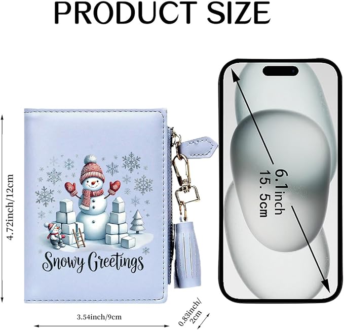 GEEAD Custom Design Small Wallets for Women Bifold Slim Coin Purse Zipper ID Card Holder for Christmas