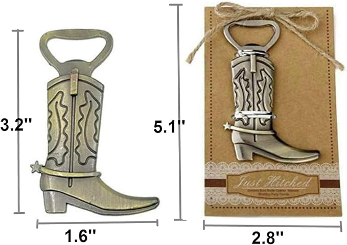 Pack of 20 Retro Style Cowboy Boots Beer Bottle Opener Wedding Favors,Party Favors for Guest Souvenir Gift for Baby Shower Birthday Party Decorations and Supplies (Retro Boots)