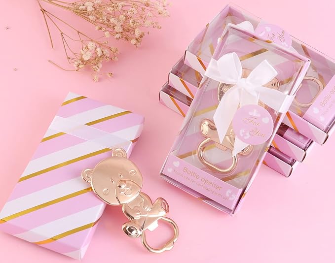 24 pcs Baby Shower Favors for Guest Bottle Opener Baby Shower Keepsake Baby Shower Return Gift for Guest Baby Shower Souvenir for Boy or Girl Baby Shower Decorations (Pink-3)