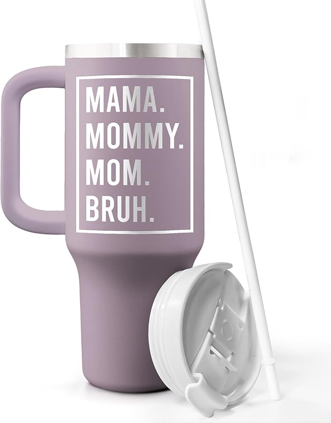 Gifts For Mom - Birthday Christmas Gift for Mom Mama Wife Her Grandma Sister - Mothers Day Gift From Daughter Son Husband - 40oz Tumbler With Handle & Straw Lid - Travel Mug Holder Friendly