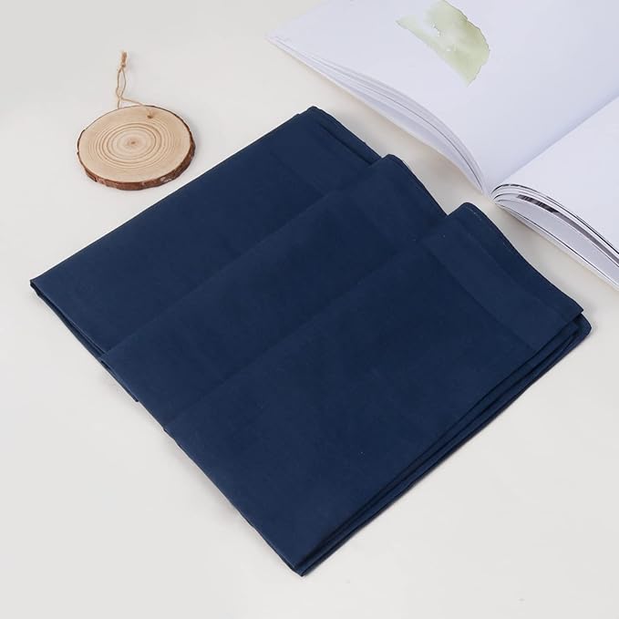 HOULIFE Men's Cotton Handkerchiefs, Solid Color 60S Soft Cotton Hankies for Men Women 6/12PCS 15.7"×15.7"