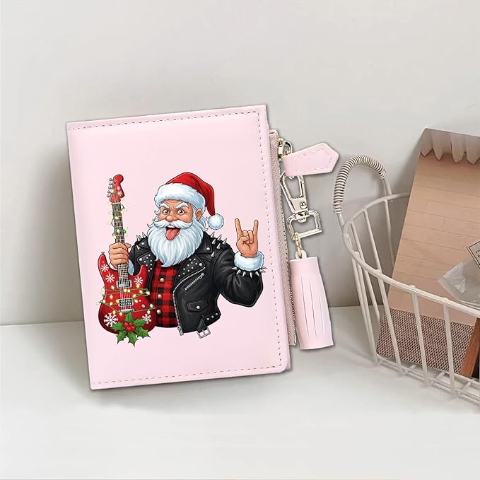 GEEAD Custom Design Small Wallets for Women Bifold Slim Coin Purse Zipper ID Card Holder for Christmas