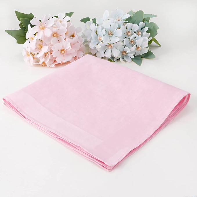 HOULIFE Men's Cotton Handkerchiefs, Solid Color 60S Soft Cotton Hankies for Men Women 6/12PCS 15.7"×15.7"
