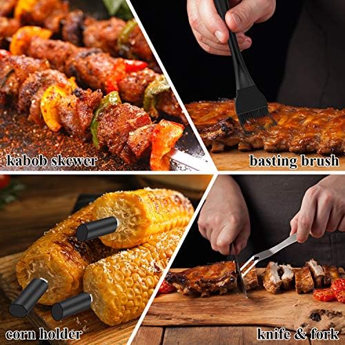 Romanticist 23pcs Stainless Steel BBQ Grill Tools & Accessories Kit, Black - Image 5