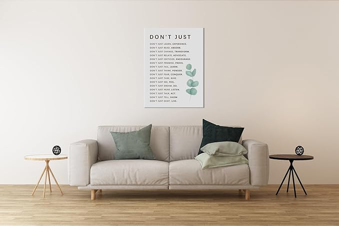 Don't Just Quote Motivational Canvas Poster Inspirational Wall Art Learning And Growth Inspiring Positive Painting Prints Wall Pictures for Living Room Office Home Decor Framed Artwork [30''W x 40''H]