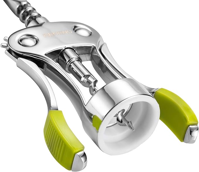 Beneno Wine Opener, Zinc Alloy Premium Wing Corkscrew with Multifunctional Bottles Opener, Sharp Wine Corkscrew with Ergonomic Non-Slip Wing Handle, Green