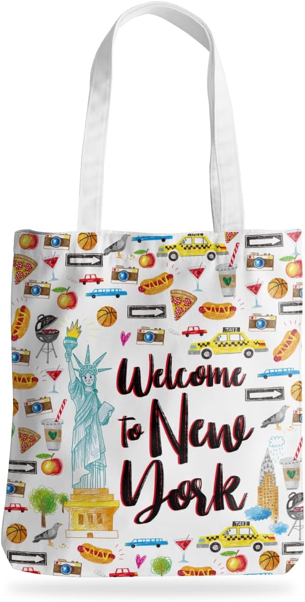 Jeilink New York Souvenirs and Gifts Beach Weekender Tote Travel Reusable Grocery Bags Girls Trip