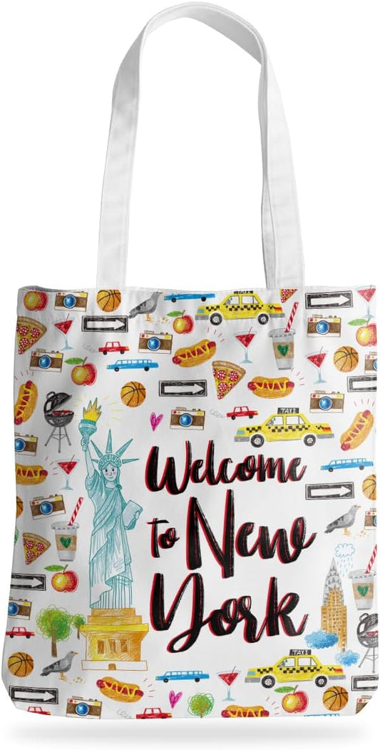 Jeilink New York Souvenirs and Gifts Beach Weekender Tote Travel Reusable Grocery Bags Girls Trip