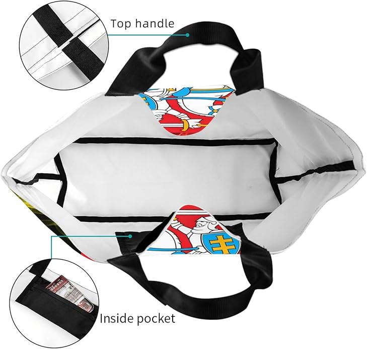 Lithuania National Emblem Large Reusable Eco-friendly Shopping Bags Portable Storage Handbag